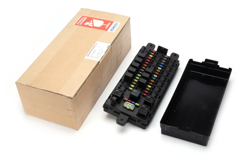 Electrical parts staged for a mixed shipment